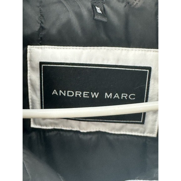 ANDREW MARC White/Black Quilt Lined Insulated Zip/Snap Faux Fur Hood JACKET XL - Picture 12 of 16
